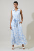 Poly Leaf Cileah Collared Maxi Dress